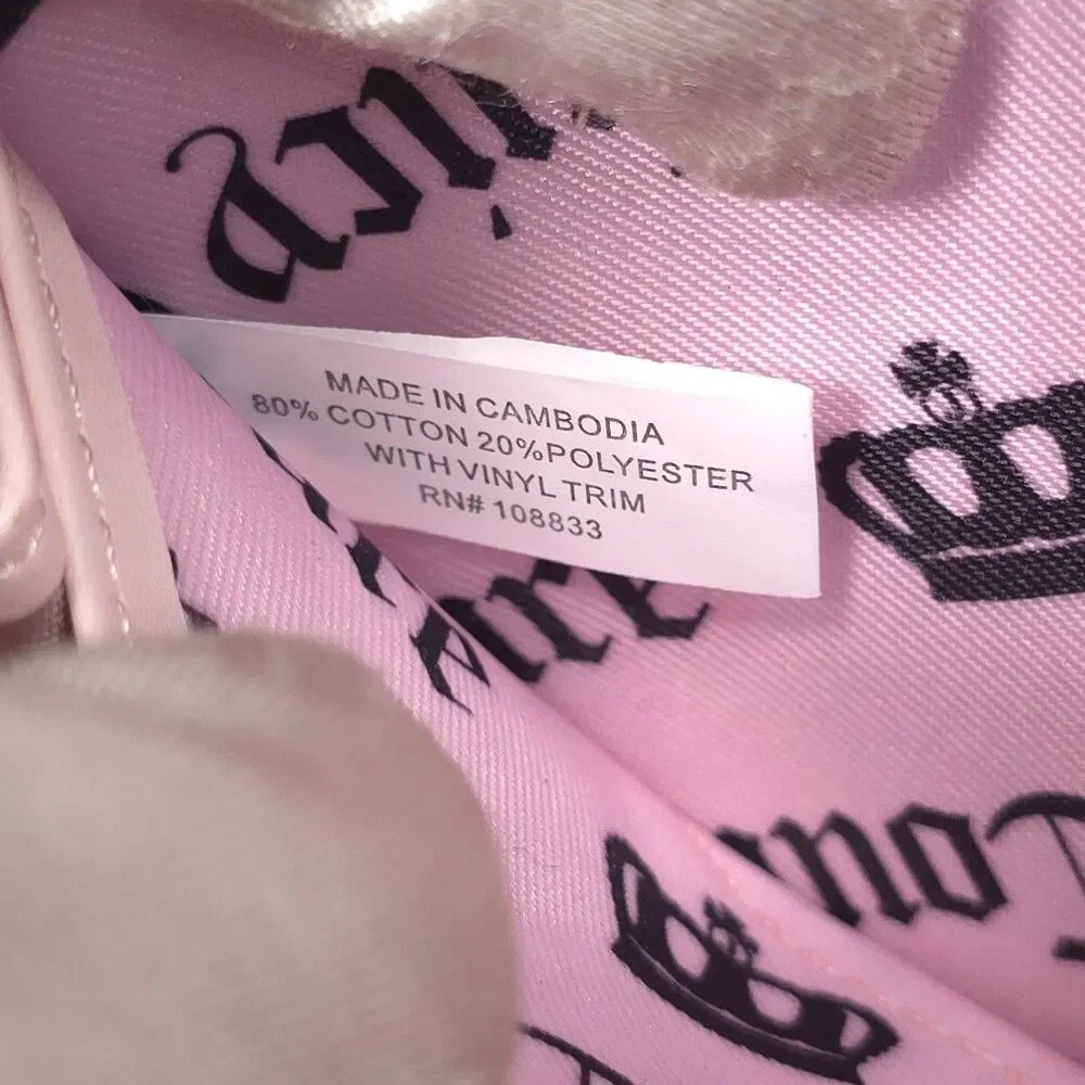 JUICY COUTURE Womens New Wallet Pink Rhinestone Logo Zip Around 13JCD5YMX-TCD